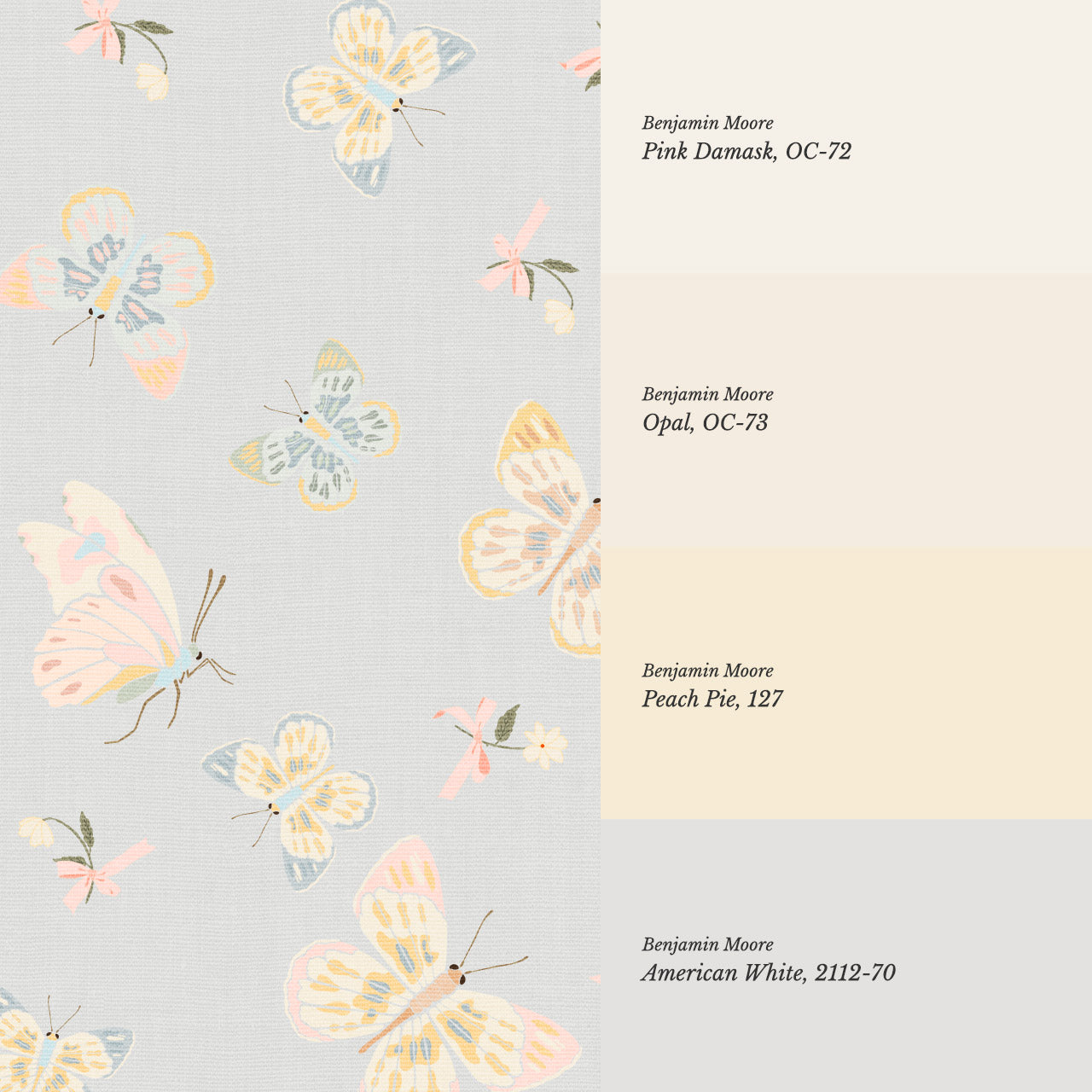 Myla Midsummer Butterflies Silver Sage Wallpaper