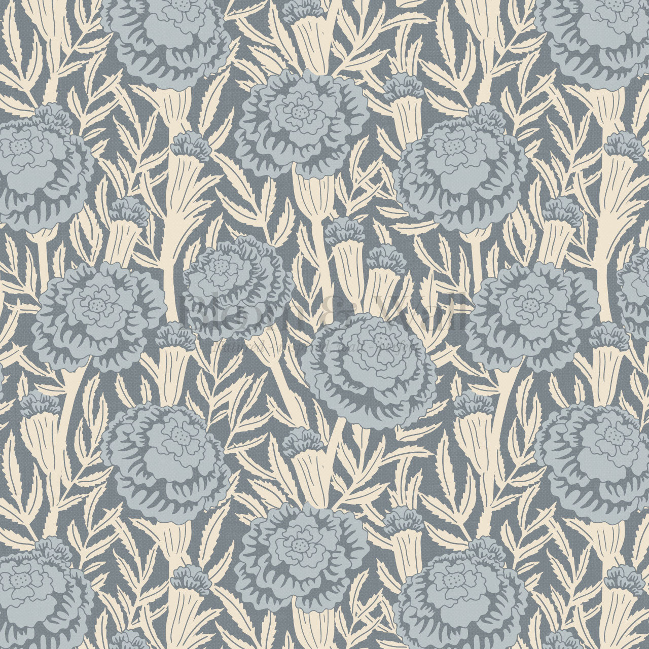 Mylle Garden Vintage Blue Wallpaper