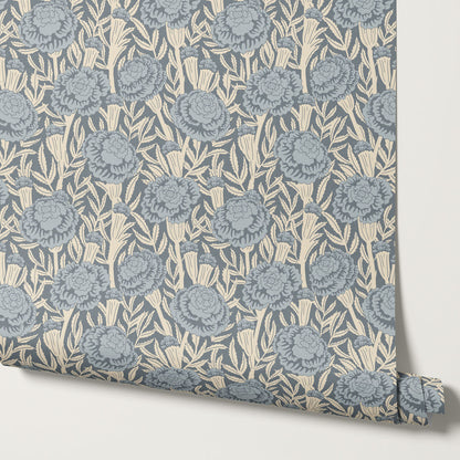 Mylle Garden Vintage Blue Wallpaper