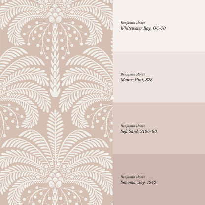 Nadia Large Retro Palms Pink Wallpaper