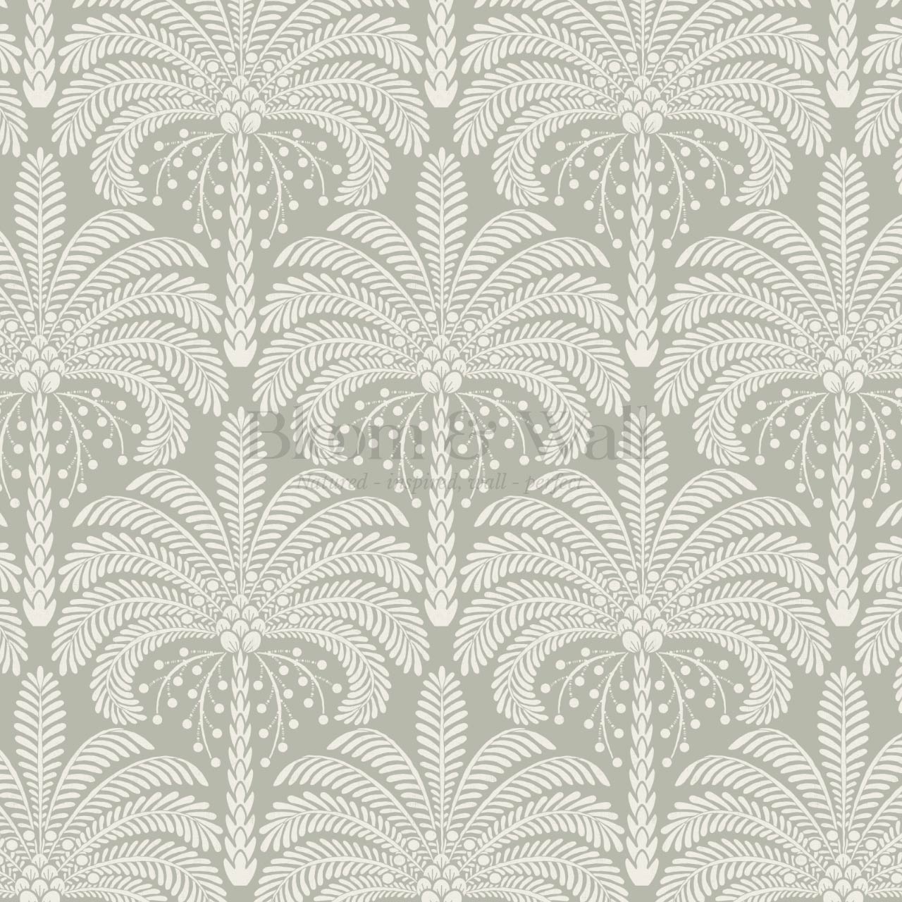 Nadia Large Retro Palms Sage Wallpaper