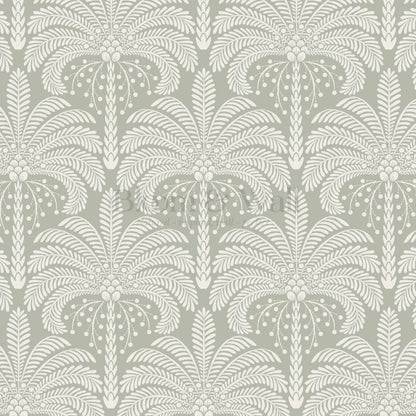 Nadia Large Retro Palms Sage Wallpaper