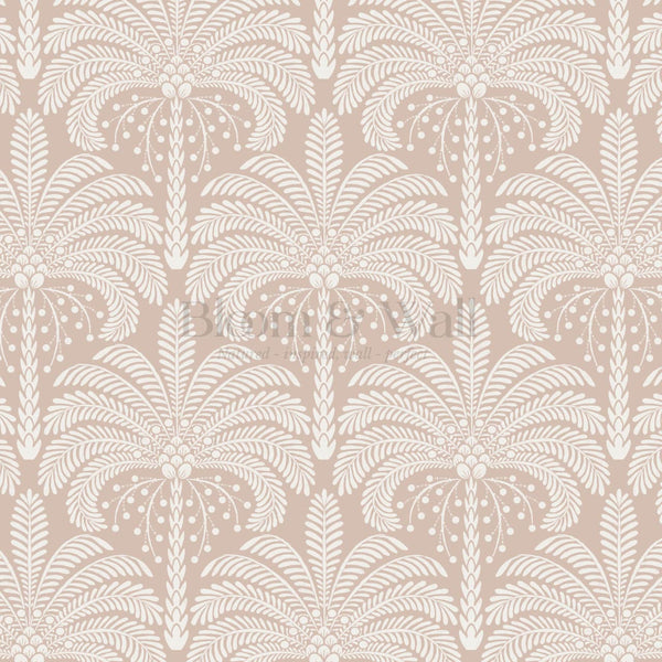Nadia Large Retro Palms Pink Wallpaper – Bloom & Wall