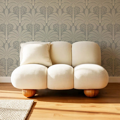 Nadia Large Retro Palms Pale Blue Wallpaper