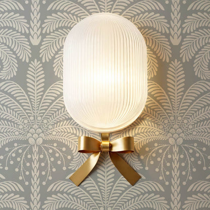 Nadia Large Retro Palms Pale Blue Wallpaper