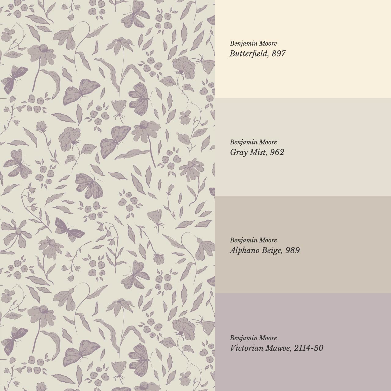 Nahia Butterfly Garden Beige Rose Dust Wallpaper
