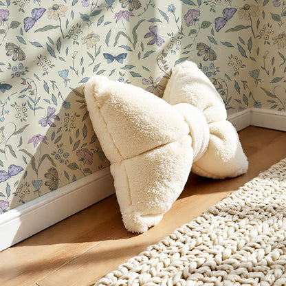 Nahia Butterfly Garden Ivory Plum Wallpaper