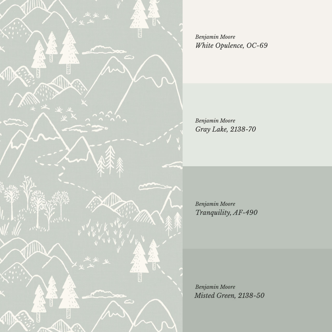 Blair Mountain Tops Sea Salt Wallpaper