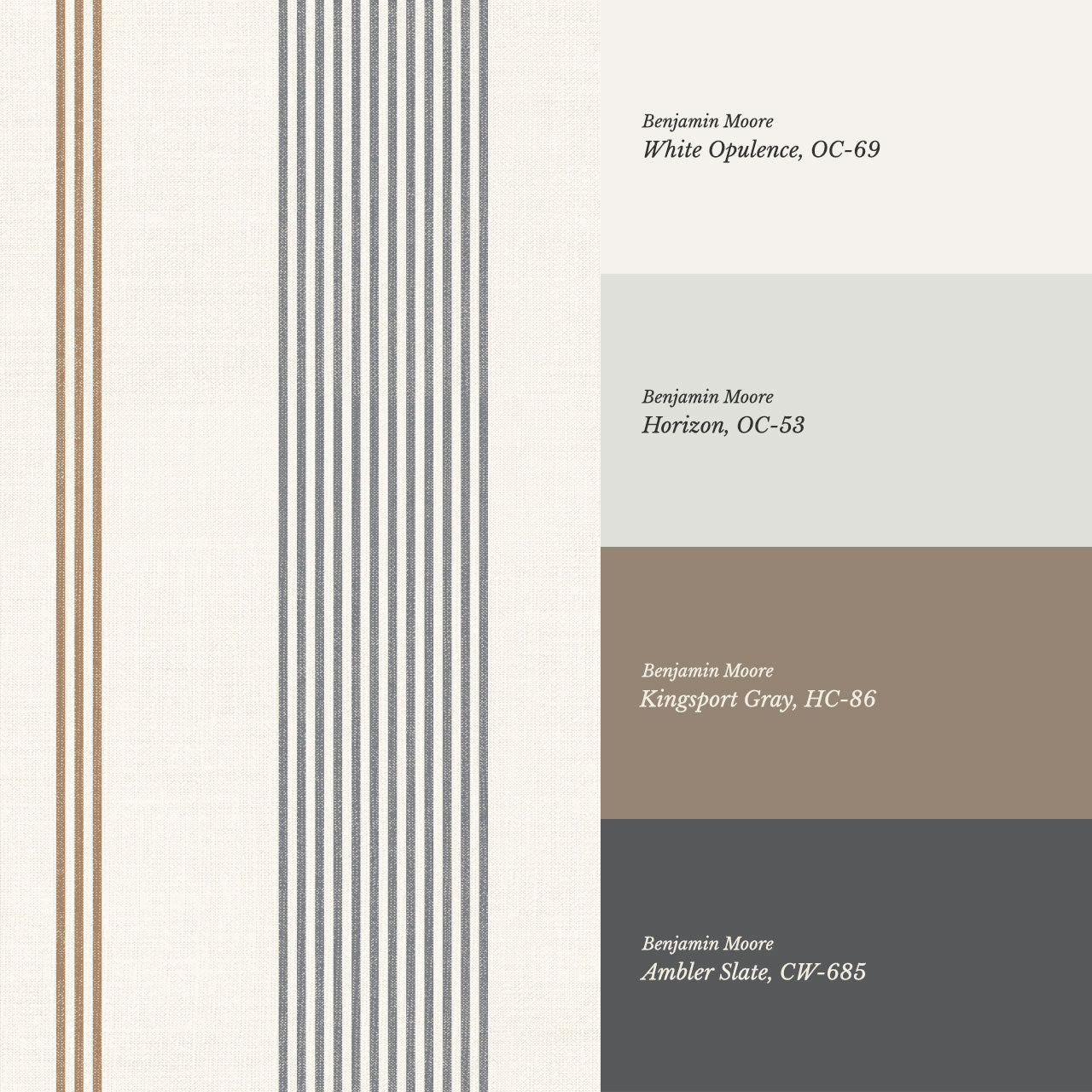 Naomi Tailor Stripes Slate Brown Wallpaper