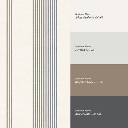 Naomi Tailor Stripes Slate Brown Wallpaper