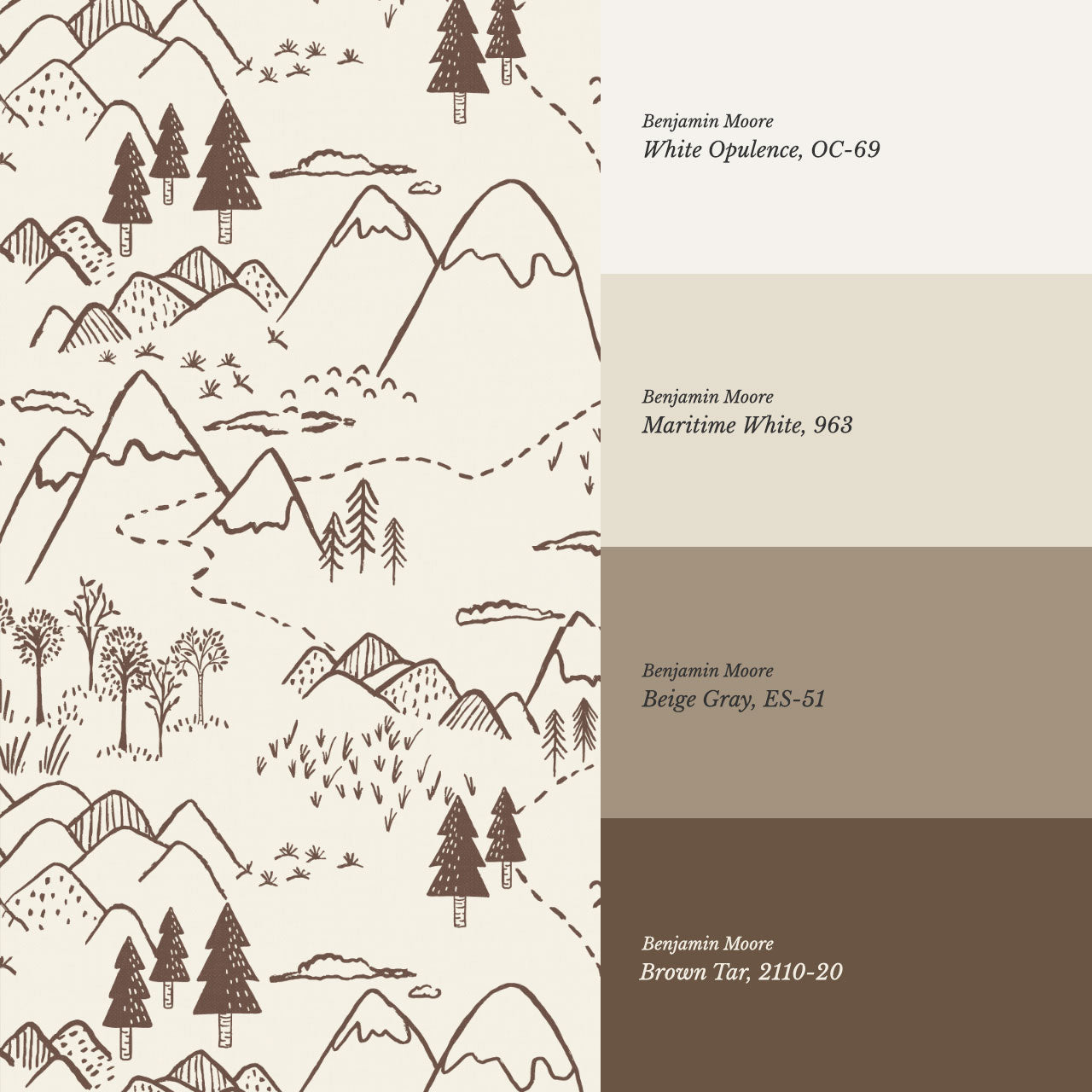 Blair Mountain Tops Brown Wallpaper