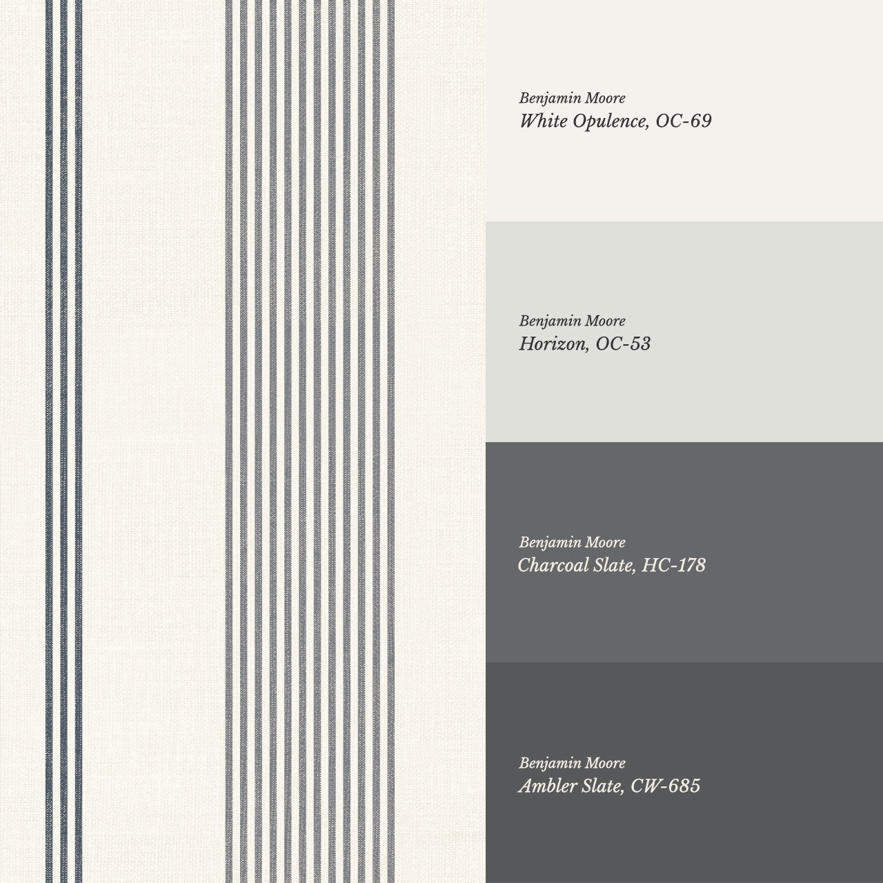 Naomi Tailor Stripes Slate Blue Wallpaper