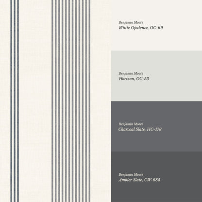Naomi Tailor Stripes Slate Blue Wallpaper