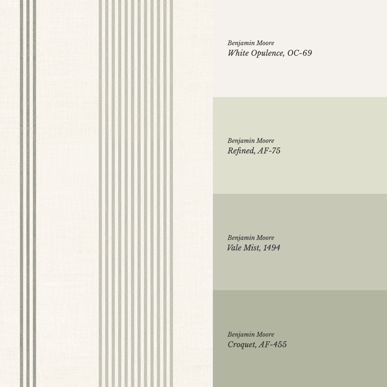 Naomi Tailor Stripes Sage Wallpaper