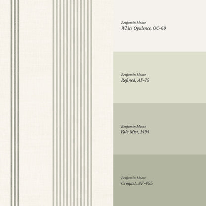 Naomi Tailor Stripes Sage Wallpaper
