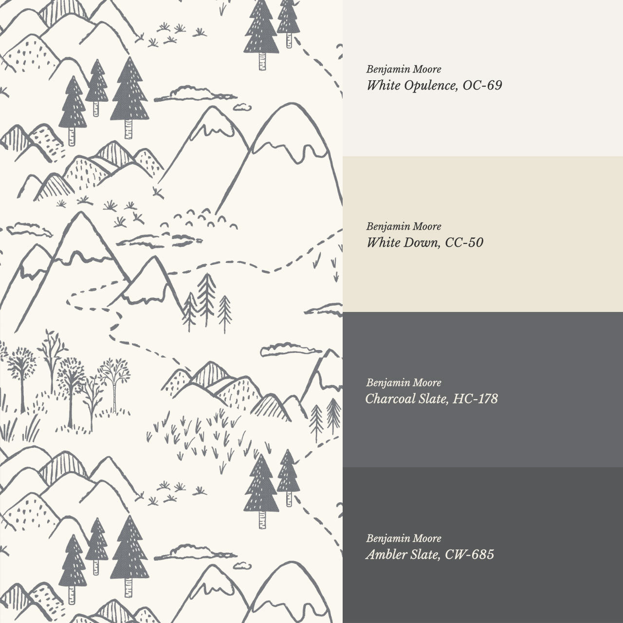 Blair Mountain Tops Cream Slate Wallpaper