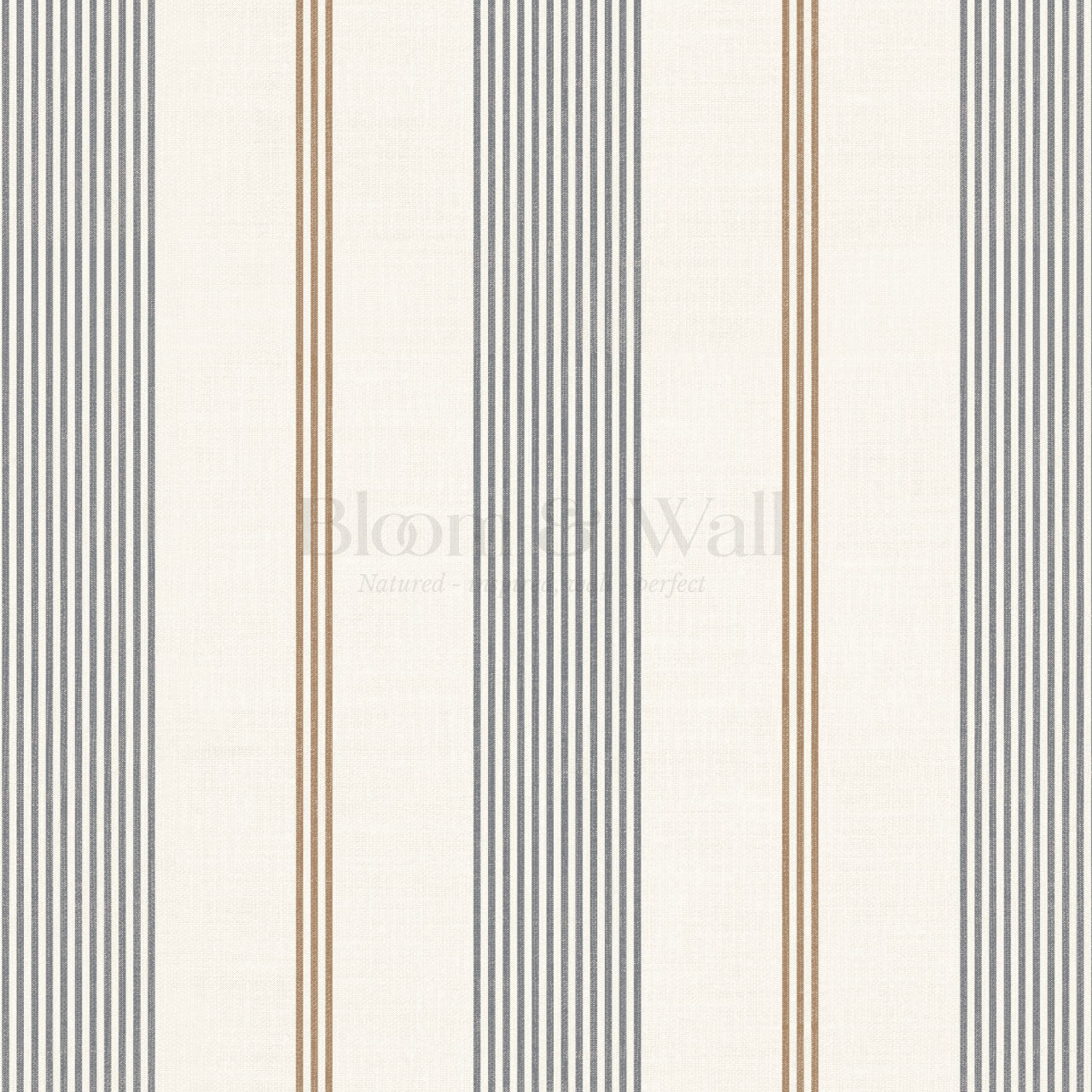 Naomi Tailor Stripes Slate Brown Wallpaper