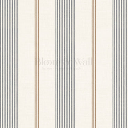 Naomi Tailor Stripes Slate Brown Wallpaper