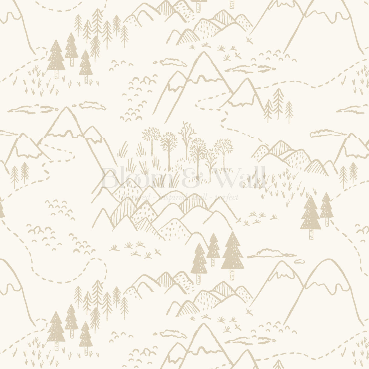 Blair Mountain Tops Oat Wallpaper
