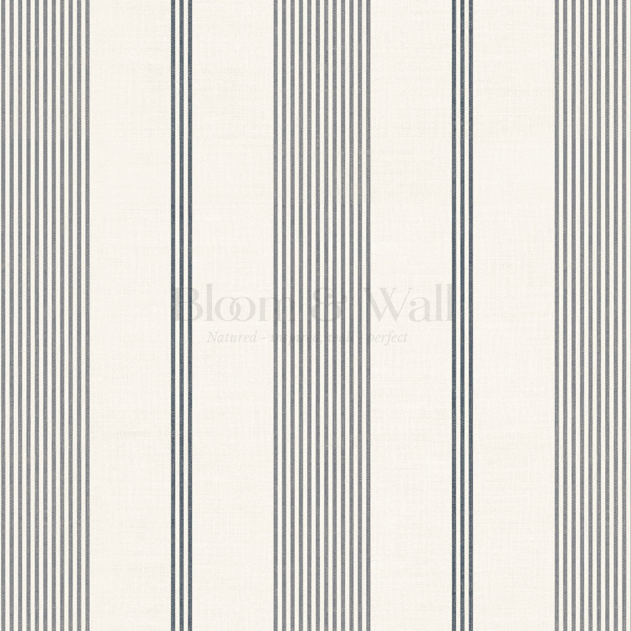 Naomi Tailor Stripes Slate Blue Wallpaper