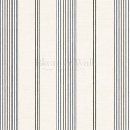 Naomi Tailor Stripes Slate Blue Wallpaper