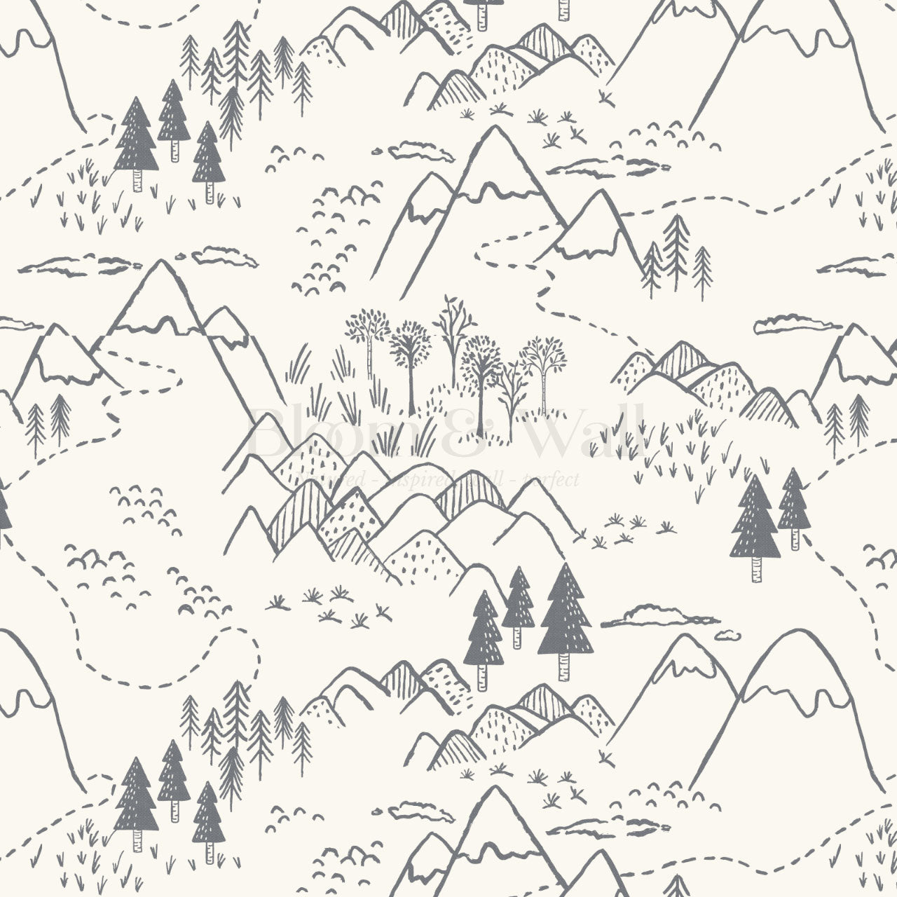 Blair Mountain Tops Cream Slate Wallpaper