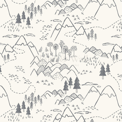 Blair Mountain Tops Cream Slate Wallpaper