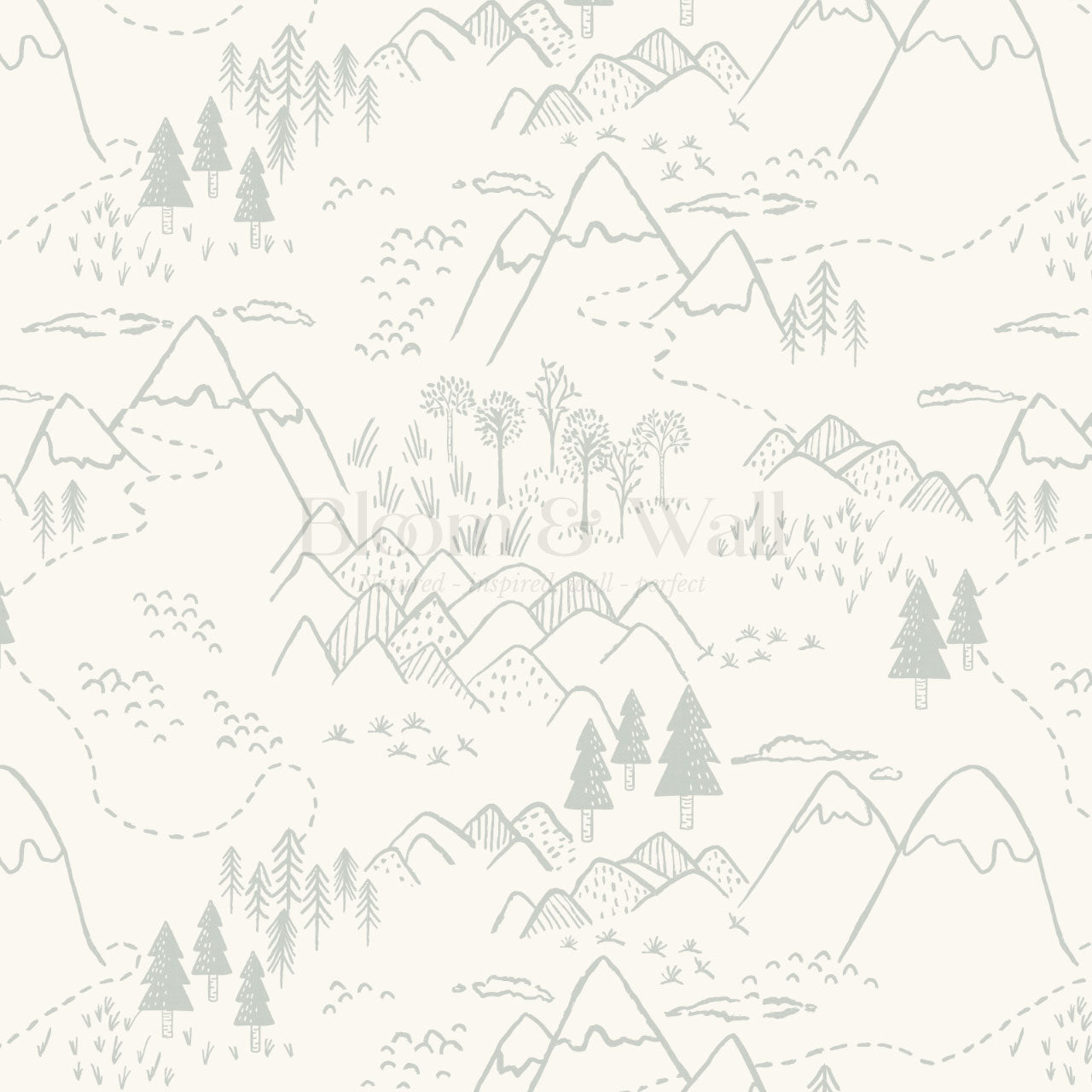 Blair Mountain Tops Cream Sea Salt Wallpaper