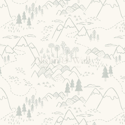 Blair Mountain Tops Cream Sea Salt Wallpaper