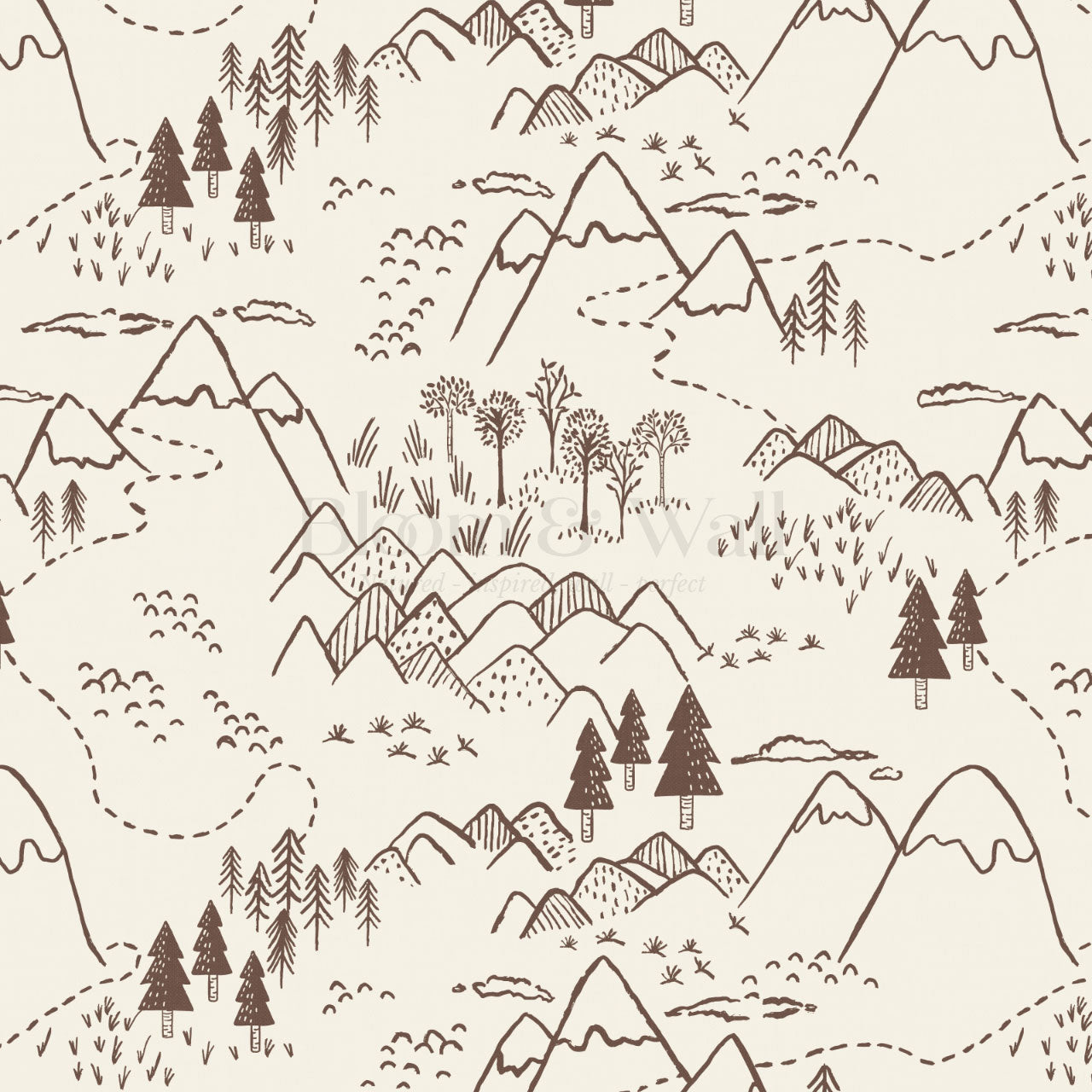 Blair Mountain Tops Brown Wallpaper