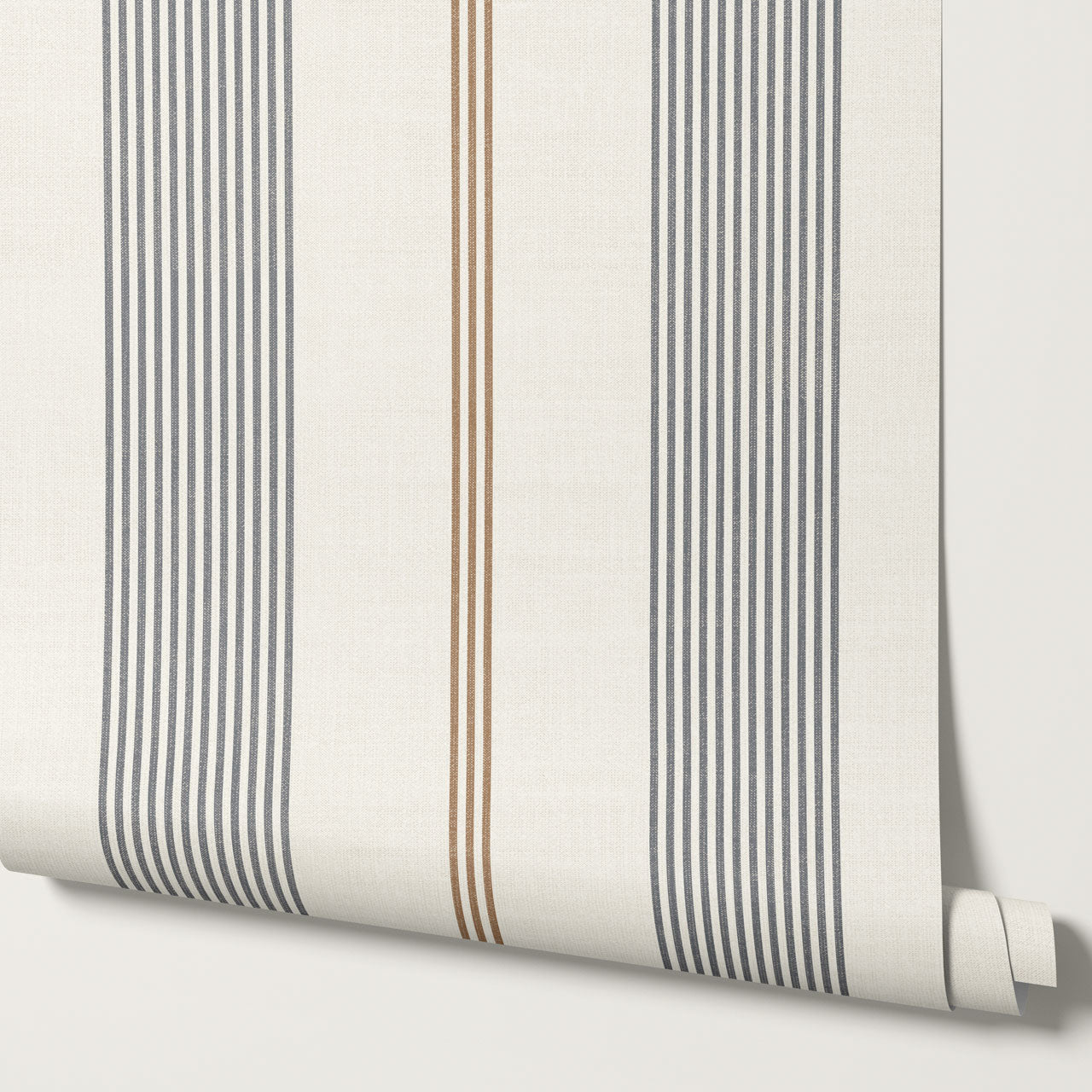 Naomi Tailor Stripes Slate Brown Wallpaper