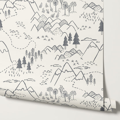 Blair Mountain Tops Cream Slate Wallpaper