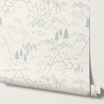 Blair Mountain Tops Cream Sea Salt Wallpaper