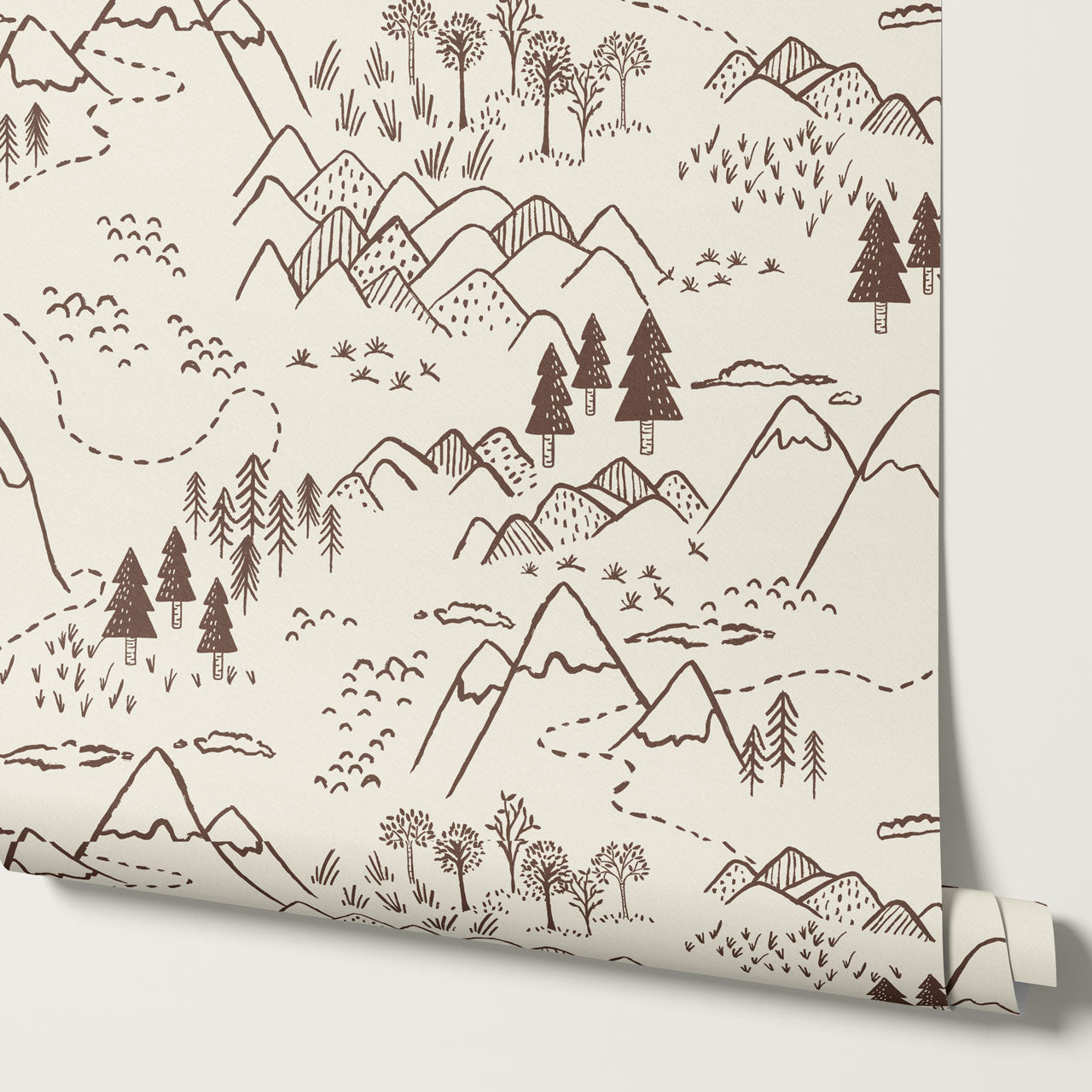 Blair Mountain Tops Brown Wallpaper