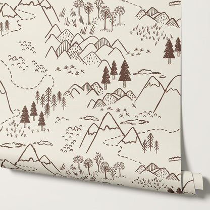 Blair Mountain Tops Brown Wallpaper