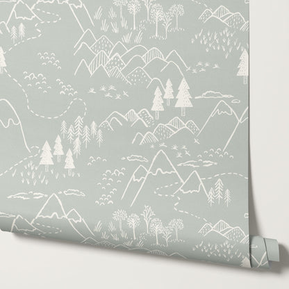 Blair Mountain Tops Sea Salt Wallpaper