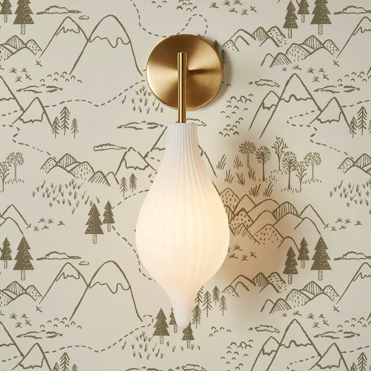 Blair Mountain Tops Olive Moss Wallpaper