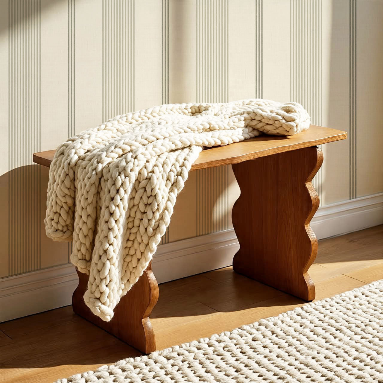 Naomi Tailor Stripes Sage Wallpaper
