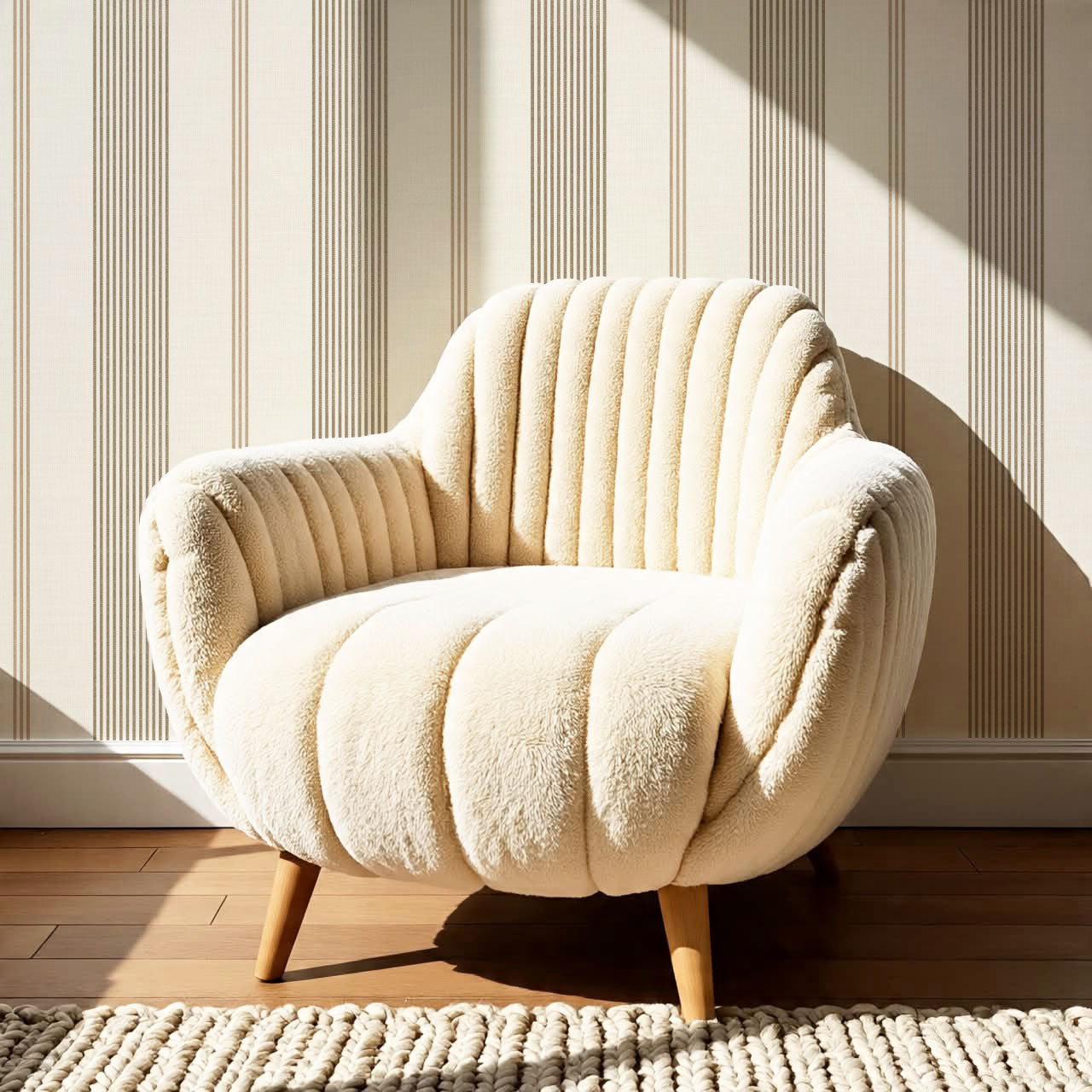 Naomi Tailor Stripes Brown Wallpaper