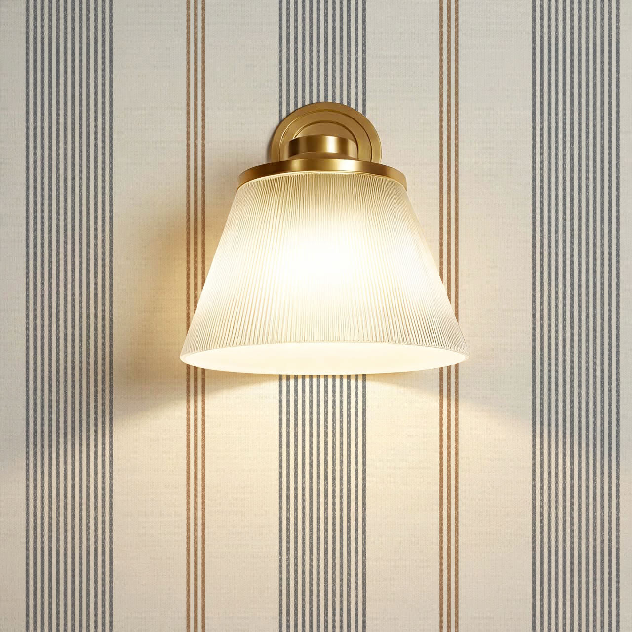 Naomi Tailor Stripes Slate Brown Wallpaper