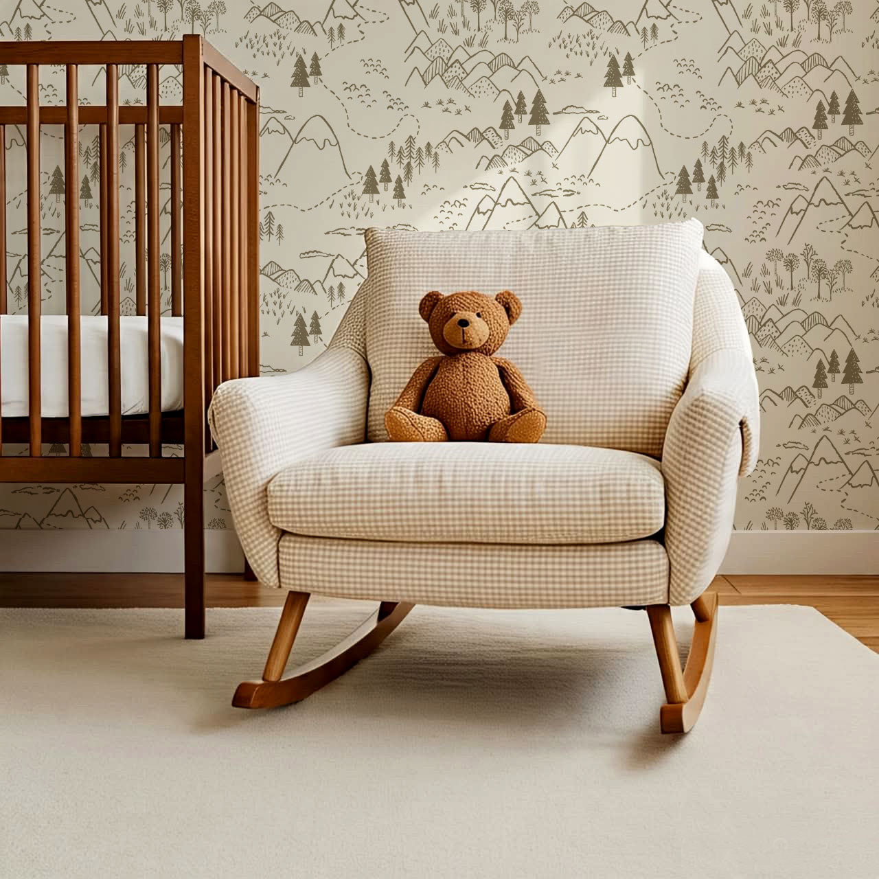 Blair Mountain Tops Olive Moss Wallpaper
