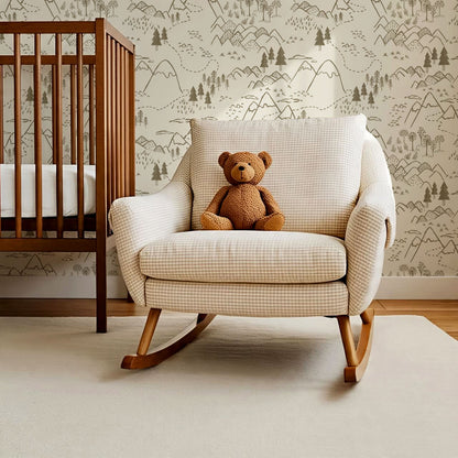 Blair Mountain Tops Olive Moss Wallpaper