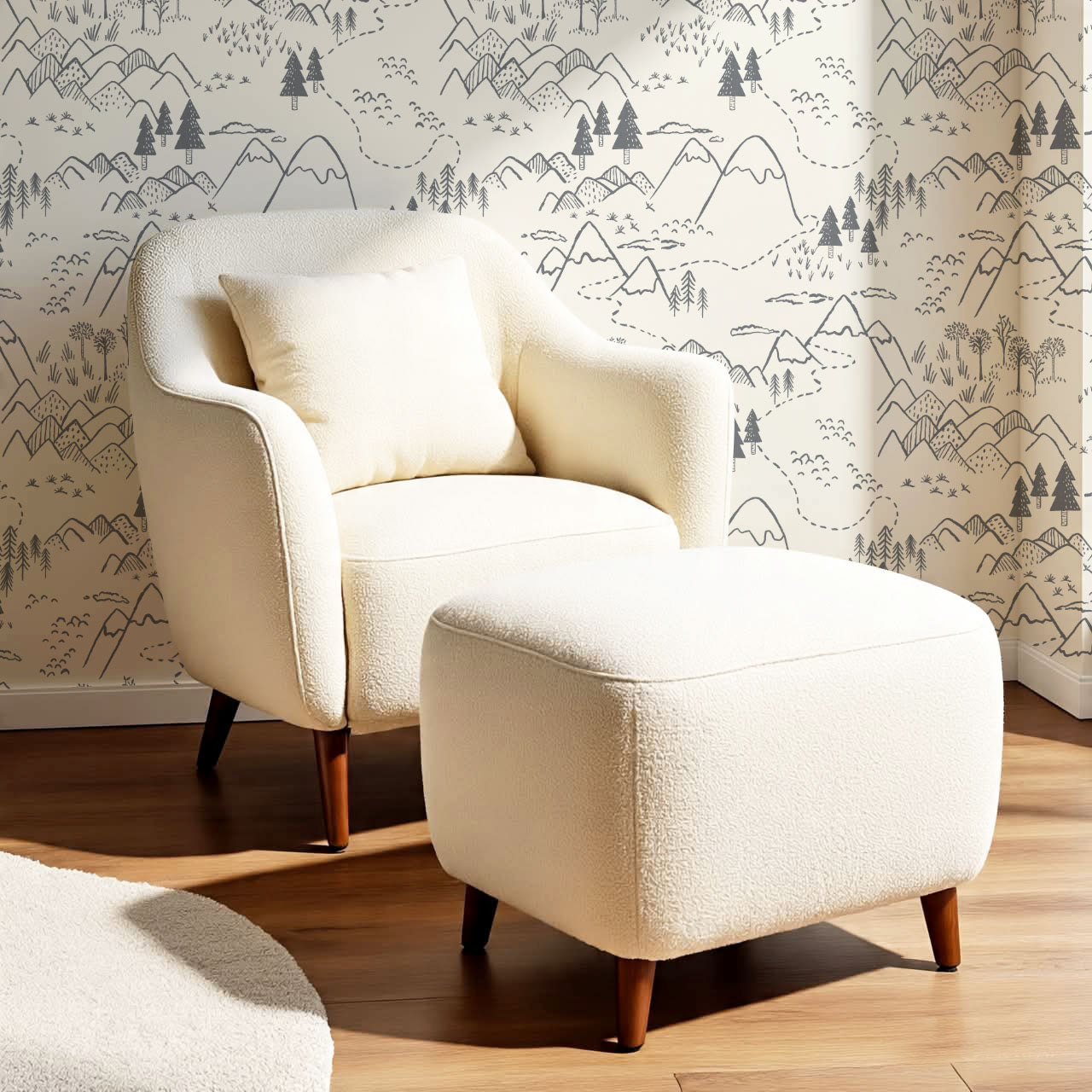 Blair Mountain Tops Cream Slate Wallpaper