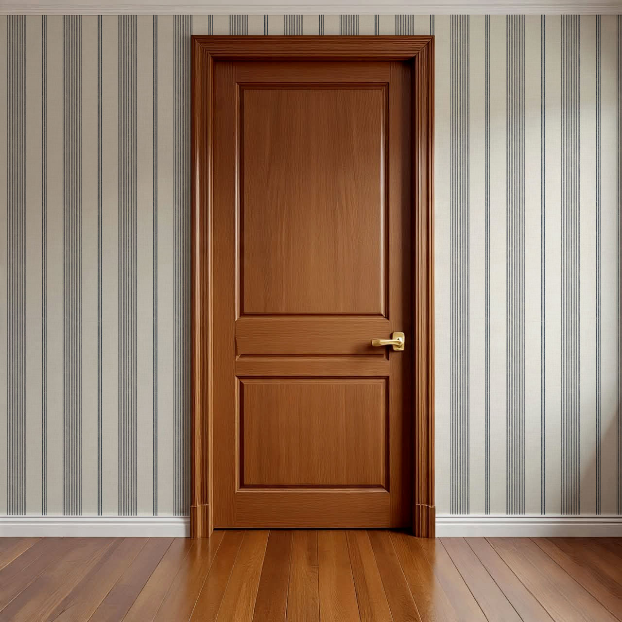 Naomi Tailor Stripes Slate Blue Wallpaper