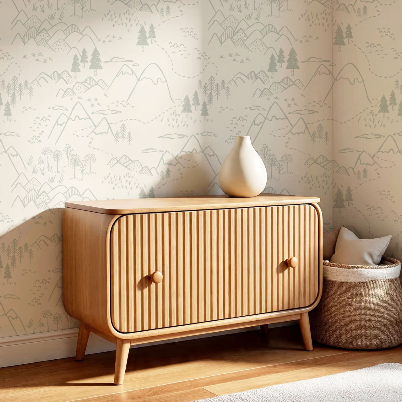 Blair Mountain Tops Cream Sea Salt Wallpaper