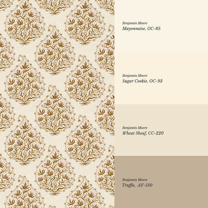 Narcisa Block Print Beige Rust Wallpaper