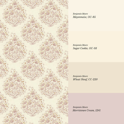 Narcisa Block Print Pale Pink Butter Wallpaper