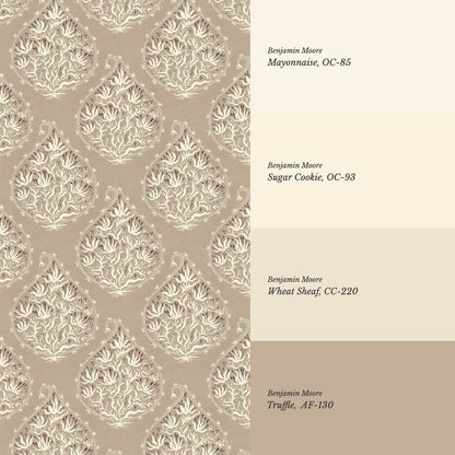 Narcisa Block Print Taupe Cream Wallpaper