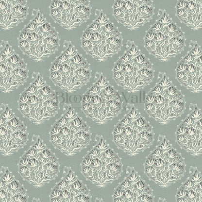 Narcisa Block Print Sea Glass Cream Wallpaper