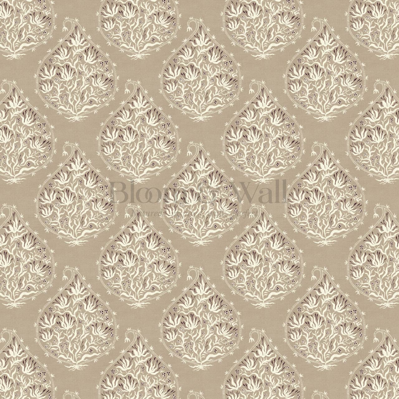 Narcisa Block Print Taupe Cream Wallpaper